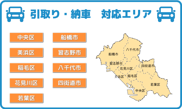 引取り･納車 対応エリア